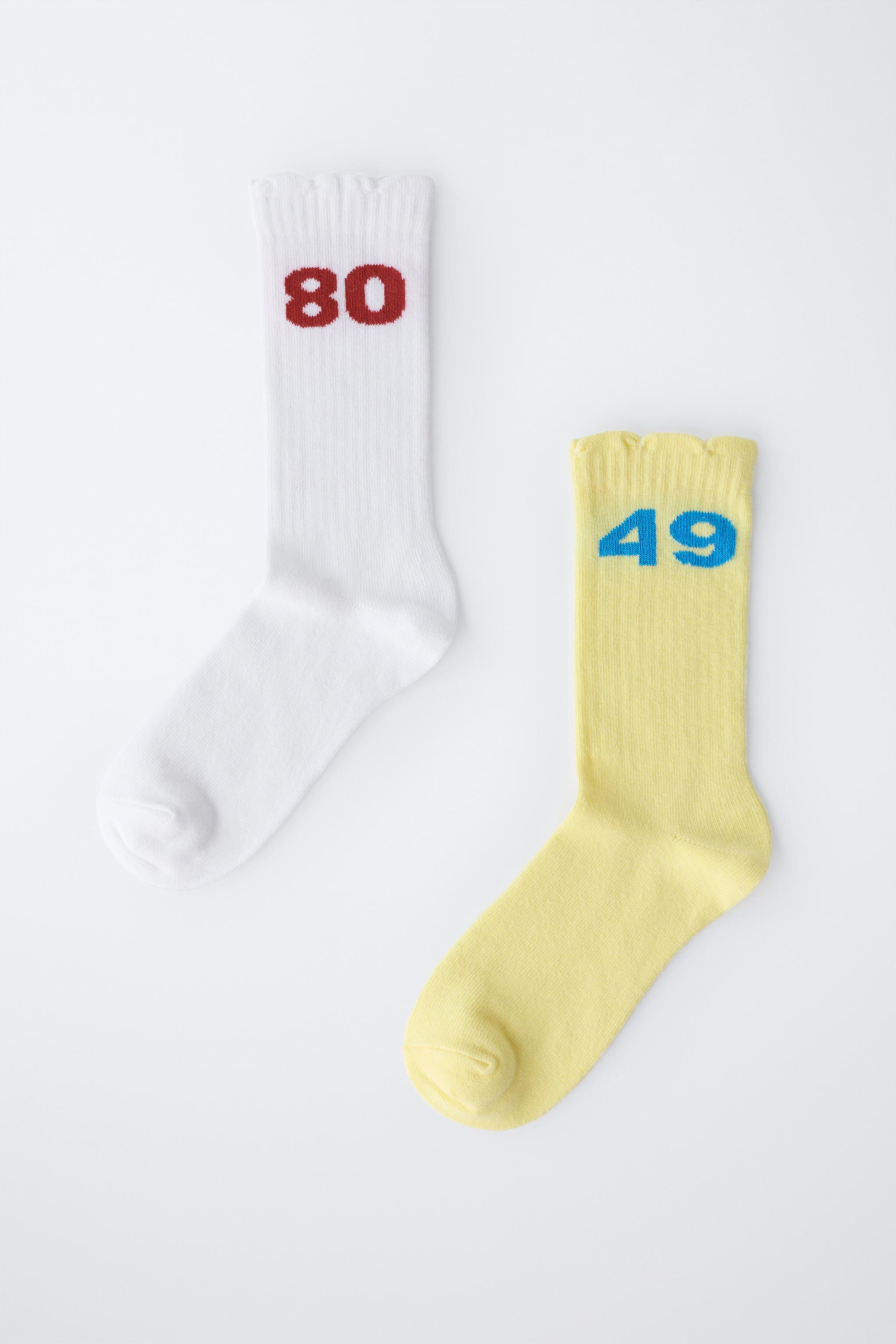 TWO-PACK OF NUMBERED TALL SOCKS